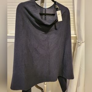 Unbelievably Soft 100% Cashmere Navy Poncho